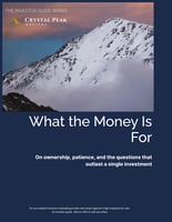 What the Money Is For